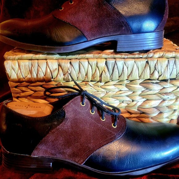 Cole Haan Mens  Black/ Brown Suede Copely Oxford - Picture 2 of 7